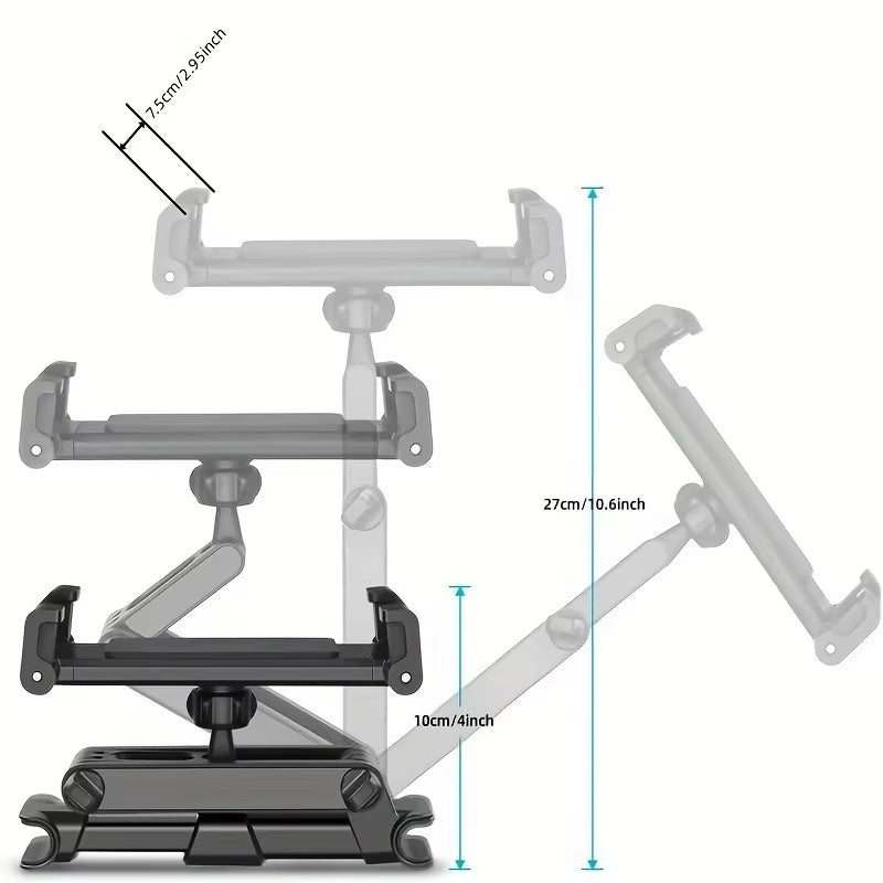 Car Tablet Holder, Headrest Mount Adjustable Stand Cradle Compatible with 5" to 12.9" Cell Phones and Tablets